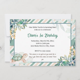 Turtle-Junge - Einladung niedliche Aquarellfarben