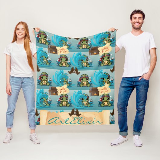 Turtle Kawaii Pirate Fleecedecke (Beispiel)