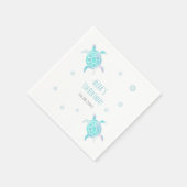 Turtle Kids Under The Sea Watercolor Pastel Party Serviette (Ecke)