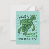 Turtle-Klassenzimmer Valentine's Exchange-Note-Kar Mitteilungskarte (Vorderseite)