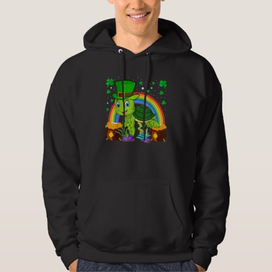 Turtle Leprechaun Hat Turtle Rainbow St Patrick's  Hoodie (Vorderseite)