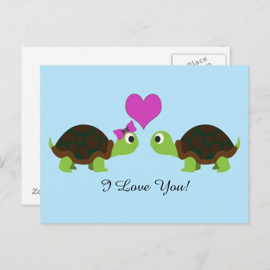 Turtle-Liebe Postkarte (Vorne/Hinten)