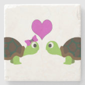 Turtle-Liebe Steinuntersetzer (Vorderseite)