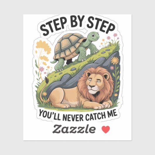 Turtle Lion Funny Aufkleber (Blatt)