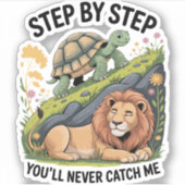 Turtle Lion Funny Aufkleber (Vorderseite)