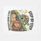 Turtle Lion Funny Fleecedecke (Vorderseite (Horizontal))
