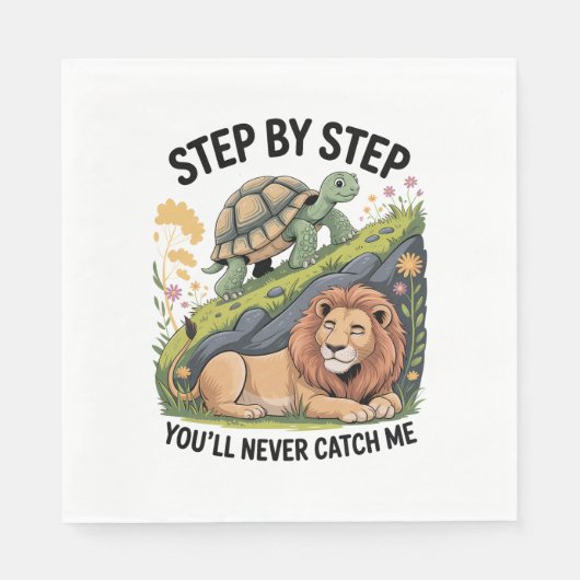 Turtle Lion Funny Serviette (Vorderseite)