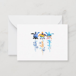 Turtle Live Liebe Laugh Mitteilungskarte