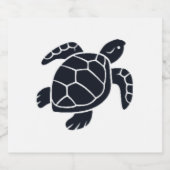 Turtle Logo Emblem Red-Eared Slider Tortoise Copy Schaumweinetikett (Einzelnes Label)