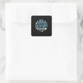 Turtle Lover | Aloha Beaches Quadratischer Aufkleber (Tasche)