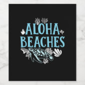 Turtle Lover | Aloha Beaches Weinetikett (Einzelnes Label)