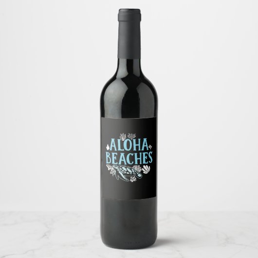 Turtle Lover | Aloha Beaches Weinetikett (Vorderseite)