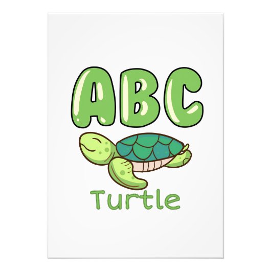 Turtle Lover Alphabet ABC Letter Turtle Fotodruck (Vorne)