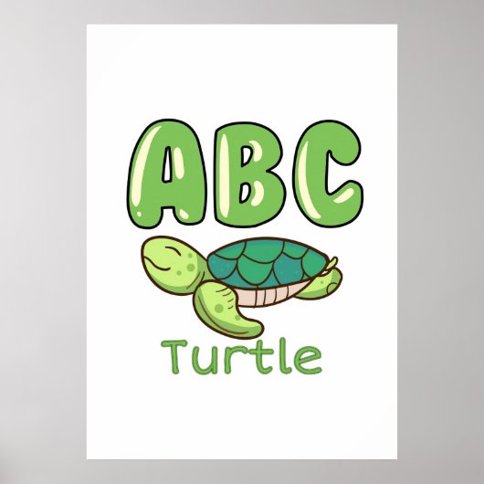 Turtle Lover Alphabet ABC Letter Turtle Poster (Vorne)
