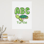 Turtle Lover Alphabet ABC Letter Turtle Poster (Küche)