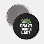 Turtle Lover | Crazy Turtle Lady Magnet (Vorderseite/Rückseite)