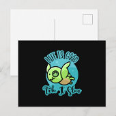Turtle Lover | Das Leben ist gut mit einer Schildk Postkarte (Vorne/Hinten)