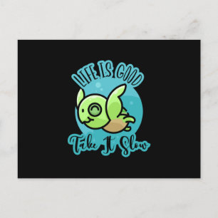 Turtle Lover   Das Leben ist gut mit einer Schildk Postkarte