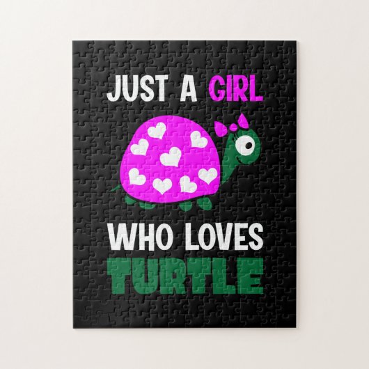 Turtle Lover | Ein Mädchen, das Schildkröten Liebe Puzzle (Vertikal)