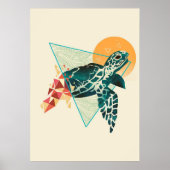 Turtle Lover Geometric Turtle Poster (Vorne)