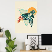 Turtle Lover Geometric Turtle Poster (Heimbüro)