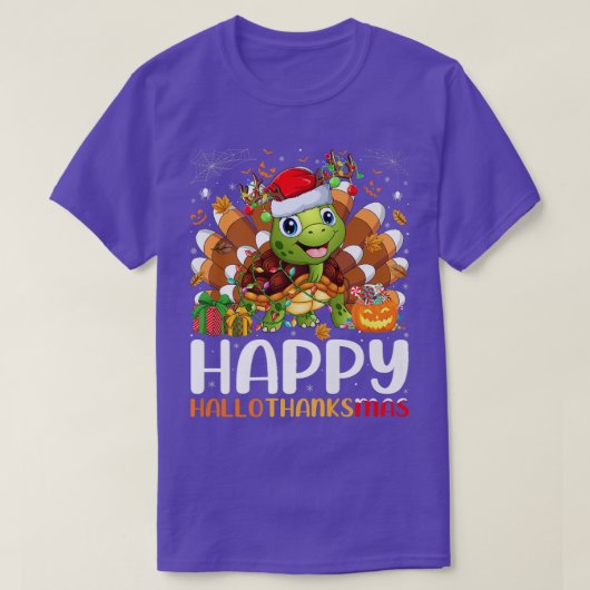 Turtle Lover Halloween Weihnachten Happy Hallodank T-Shirt (Design vorne)