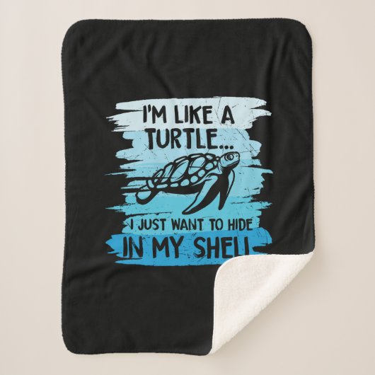 Turtle Lover | Ich bin wie eine Schildkröte Sherpadecke (Vorderseite)
