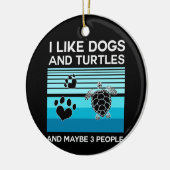 Turtle Lover | Ich mag Hunde und Schildkröten Keramik Ornament (Links)