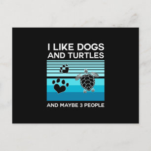 Turtle Lover Ich mag Hunde und Schildkröten Postkarte