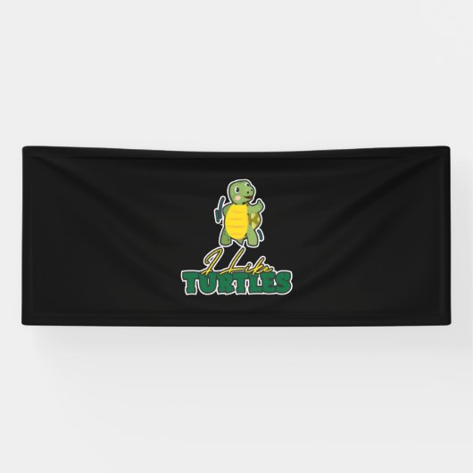 Turtle Lover | Ich mag Schildkröten Banner (Horizontal)