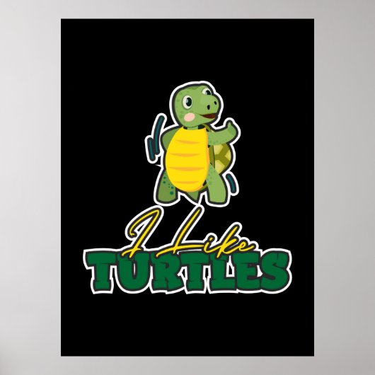 Turtle Lover | Ich mag Schildkröten Poster (Vorne)