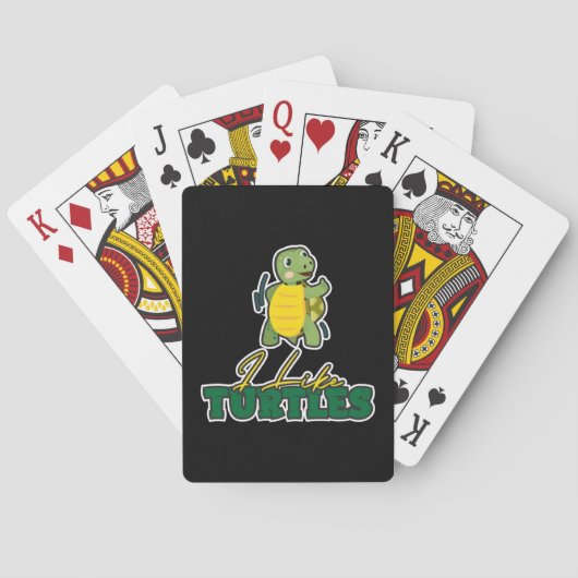 Turtle Lover | Ich mag Schildkröten Spielkarten (Rückseite)