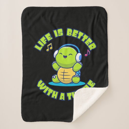 Turtle Lover | Life Is Better With A Turtle Sherpadecke (Vorderseite)