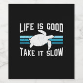 Turtle Lover Life Is Good Weinetikett (Einzelnes Label)