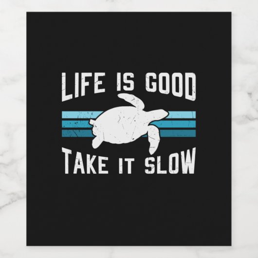 Turtle Lover Life Is Good Weinetikett (Einzelnes Label)