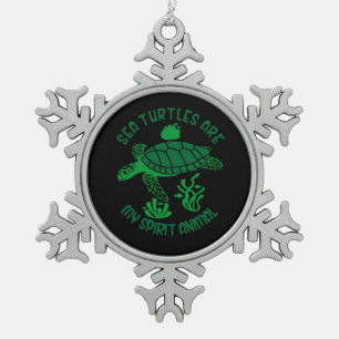 Turtle Lover Meeresschildkröten sind mein Geist Schneeflocken Zinn-Ornament