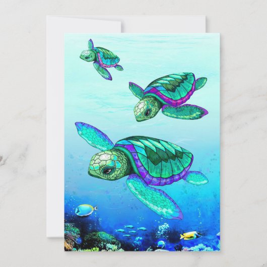 Turtle Lover Sea Turtles Dance Dankeskarte (Vorderseite)