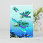 Turtle Lover Sea Turtles Dance Dankeskarte (Stehend Vorderseite)