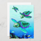 Turtle Lover Sea Turtles Dance Dankeskarte (Vorne/Hinten)
