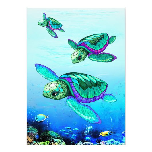 Turtle Lover Sea Turtles Dance Fotodruck (Vorne)