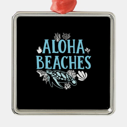 Turtle Lover | Strände von Aloha Ornament Aus Metall (Vorne)