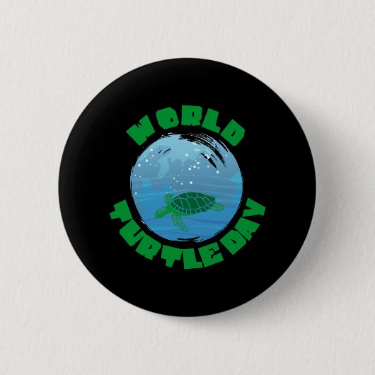 Turtle Lover | Weltschildkrötentag Button (Vorderseite)