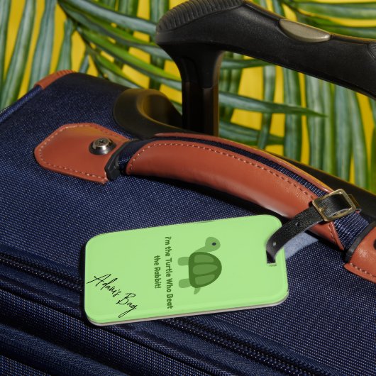Turtle Luggage Tag | Personalisiertes Design Gepäckanhänger (Vorderseite Insitu 3)