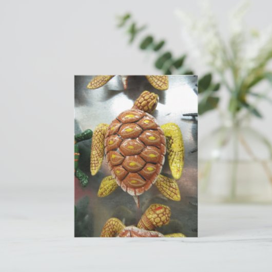 Turtle Magnet Postkarte (Stehend Vorderseite)