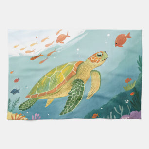 Turtle malen geschirrtuch