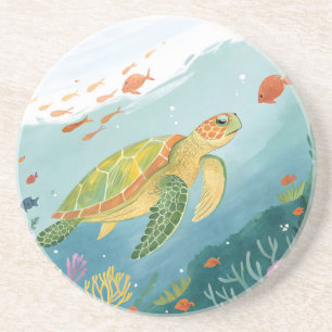 Turtle malen getränkeuntersetzer