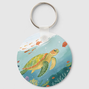 Turtle malen schlüsselanhänger