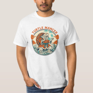 Turtle Mancer Mystiker Ozeanwellen Japanische Kuns T-Shirt