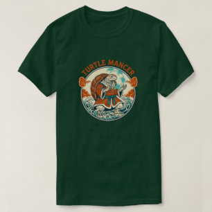 Turtle Mancer Mystiker Ozeanwellen Japanische Kuns T-Shirt