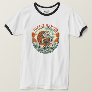 Turtle Mancer Mystiker Ozeanwellen Japanische Kuns T-Shirt